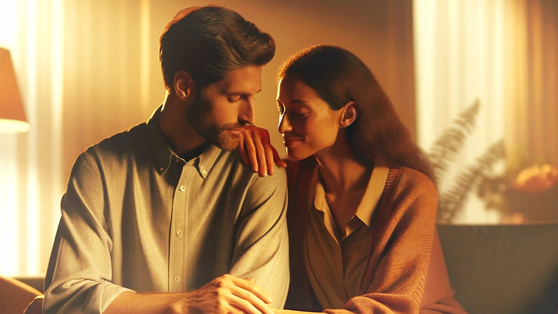 Un homme et une femme se tenant de façon amoureuse