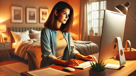Femme faisant des recherche sur internet